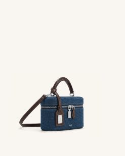 Alternative view of Cleo Box Shape Top Handle Bag - Dark Blue Denim