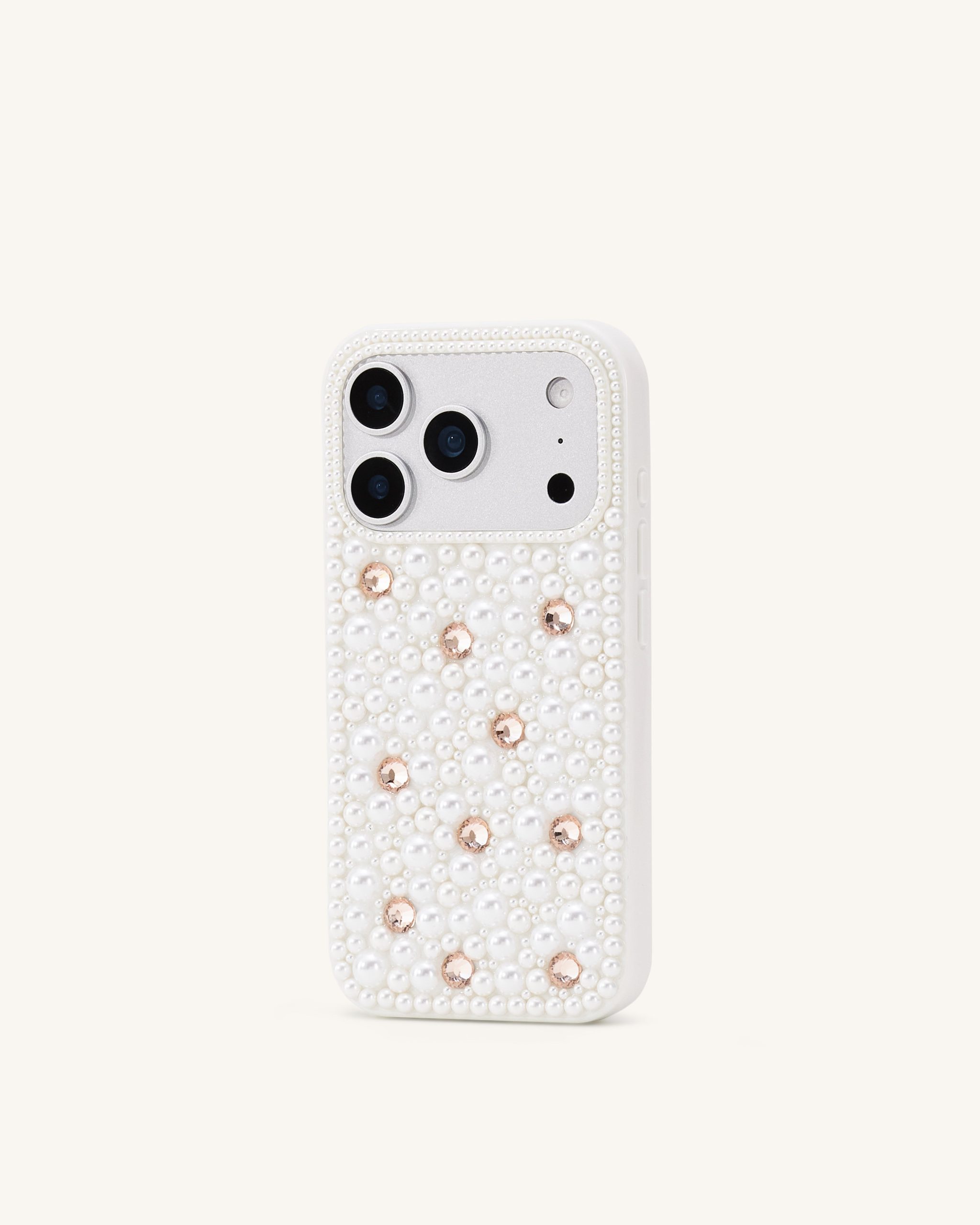 Pearl Embellished Phone Case - White - Image 2