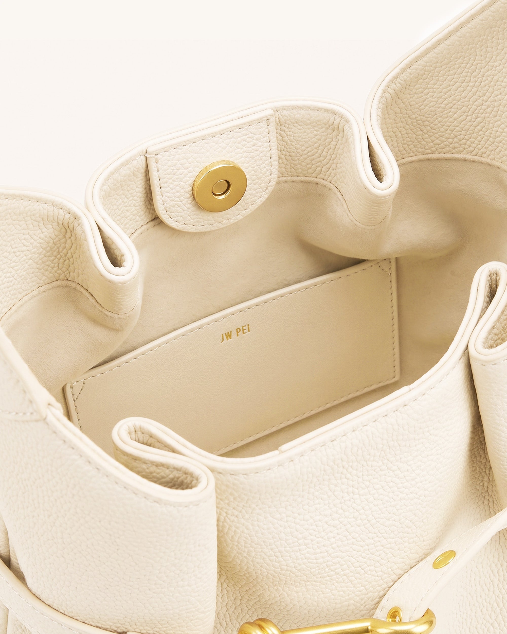 Alina Pebbled Hobo Bag - White - Image 4
