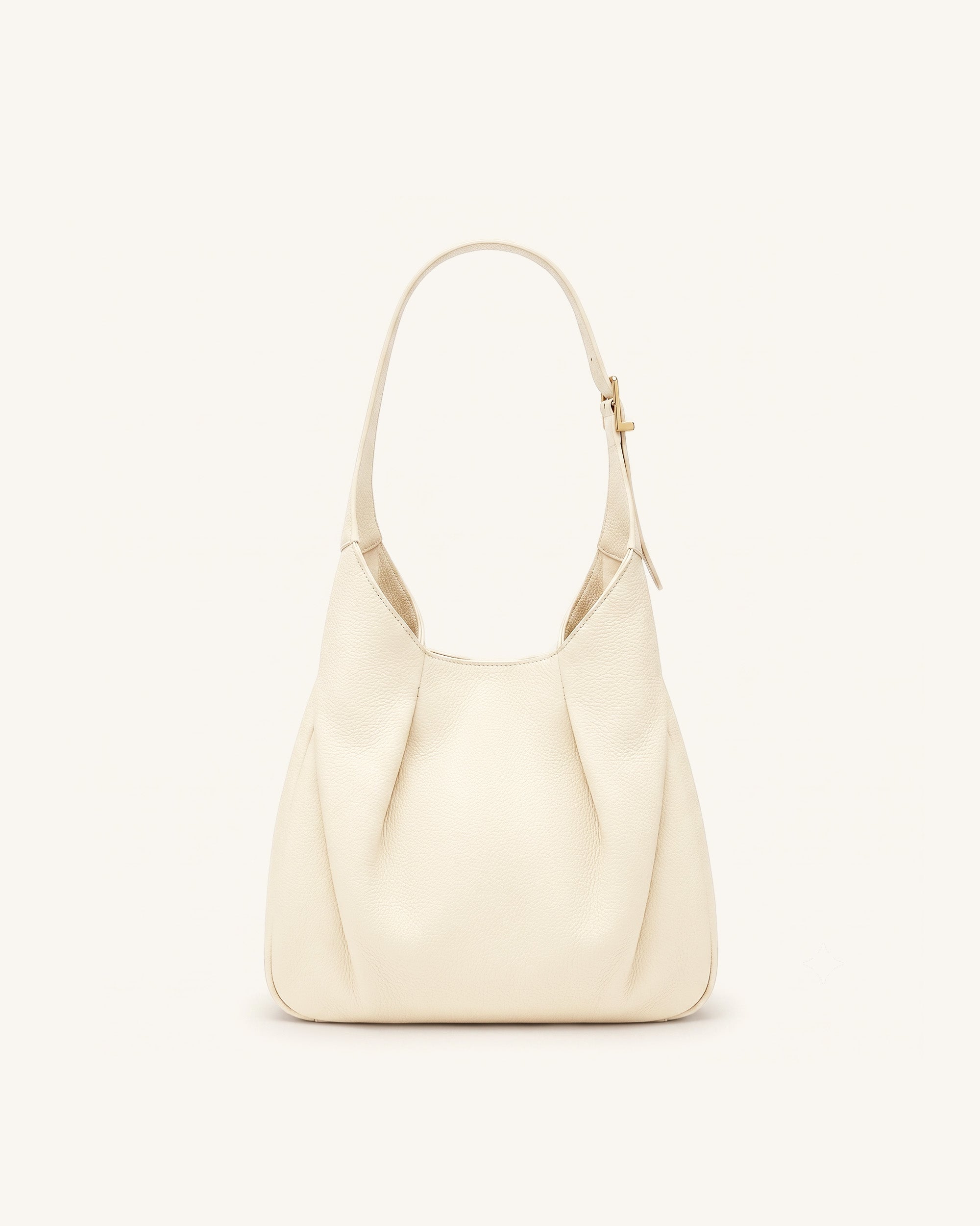 Alina Pebbled Hobo Bag - White - Image 3