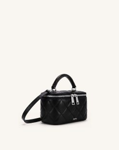 Alternative view of Vivienne Quilted Vanity Top Handle Bag - Black