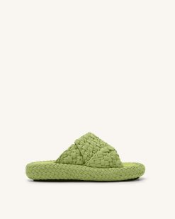 Lilah Woven Platform Sandal - Lime Green