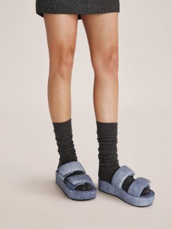 Alternative view of Lexi Denim Embossed Sandal - Blue