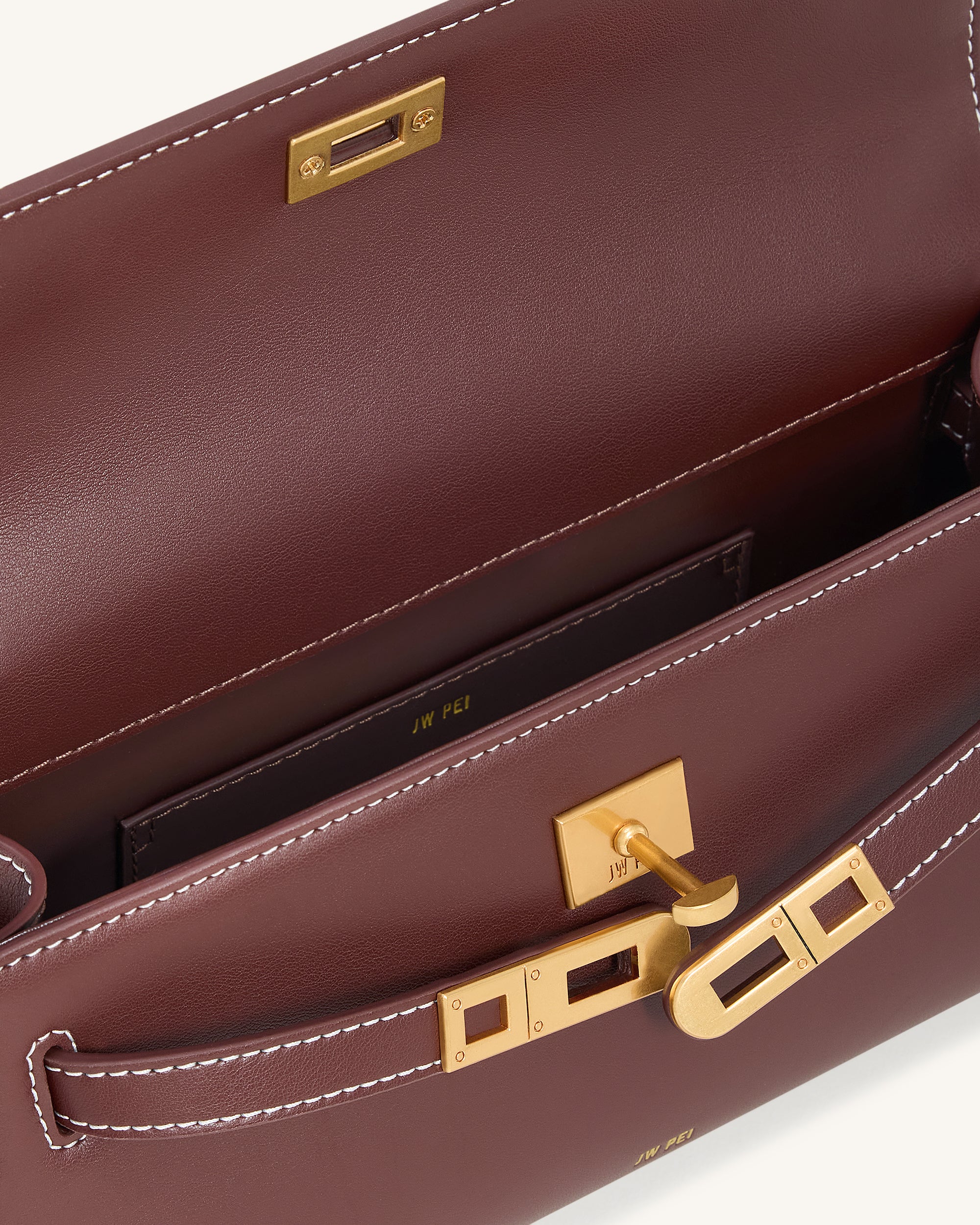 Noor Top Handle Bag - Reddish Brown - Image 4