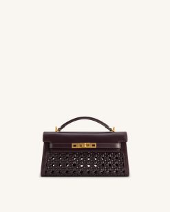 Noor Top Handle Bag - Dark Red