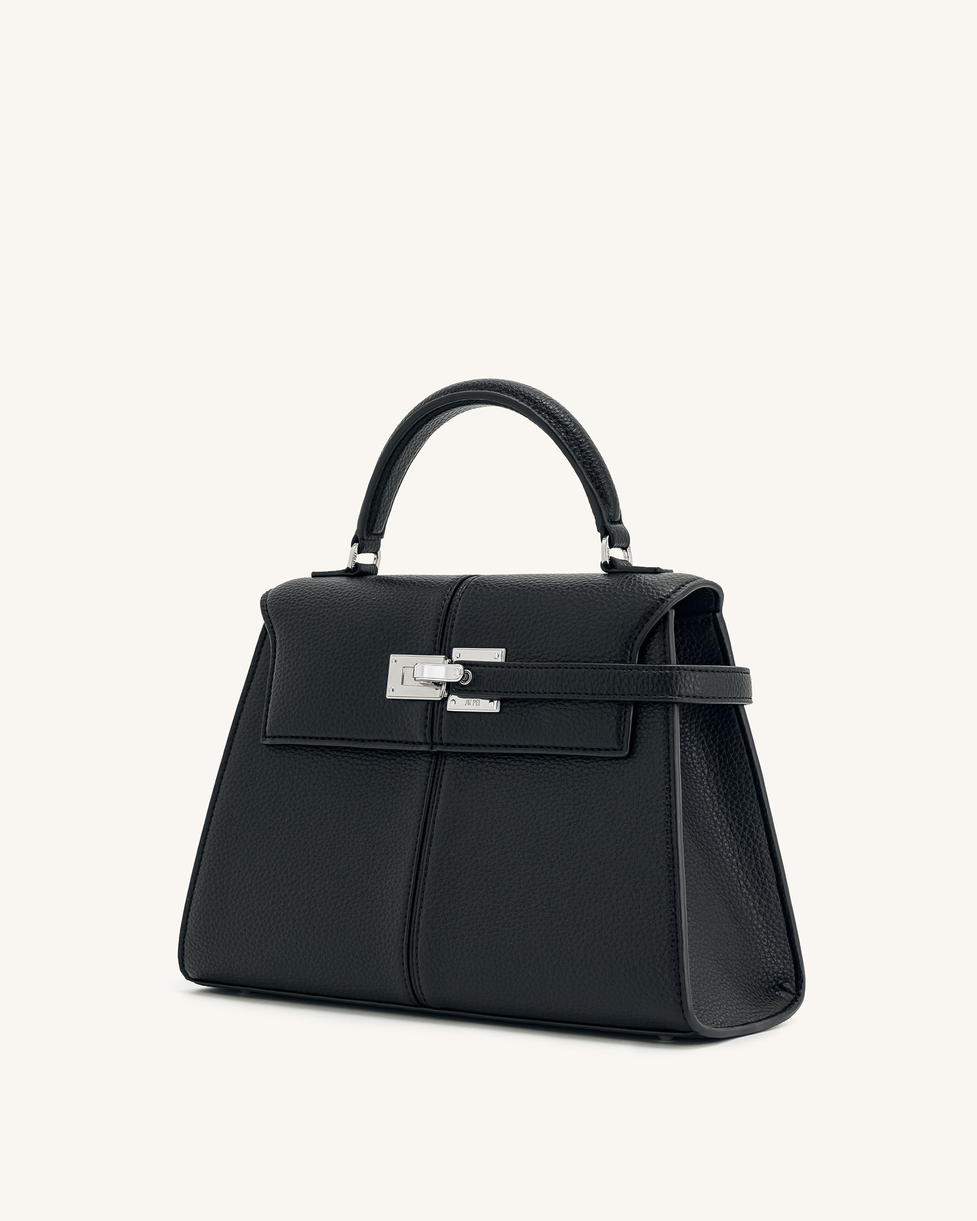 Elise Large Top Handle Bag - Black - Image 3