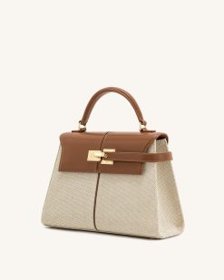 Alternative view of Elise Large Top Handle Bag - Brown Canvas
