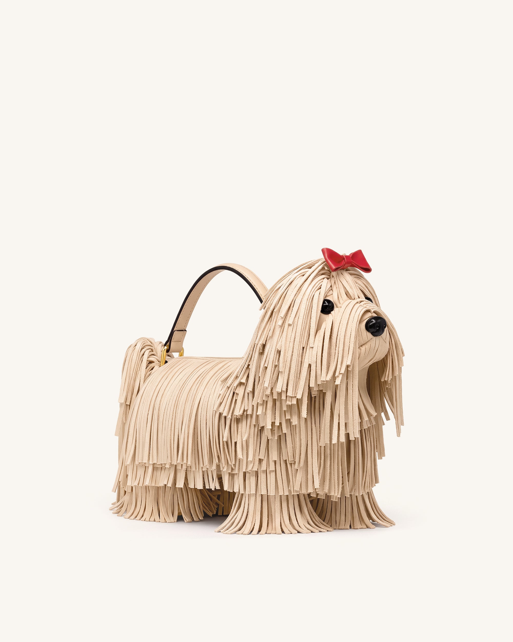 Coco Shaggy Dog Shaped Handle Bag - Apricot