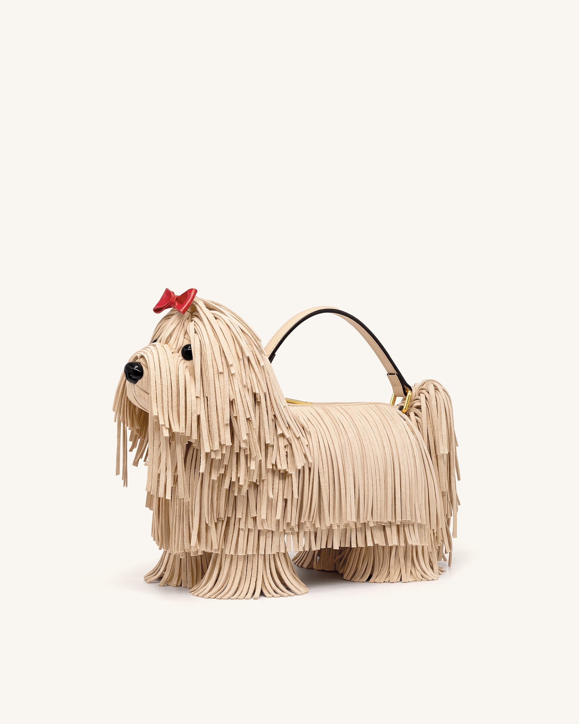 Coco Shaggy Dog Shaped Handle Bag - Apricot - Image 3