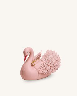 Alani Swan Shaped Embroidered Crossbody Bag - Light Pink