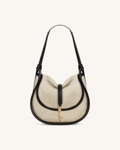 Arla Small Hobo Bag - Black Canvas