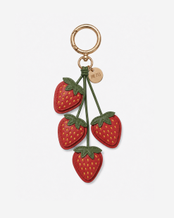 Strawberry Branch Bag Charm - Red