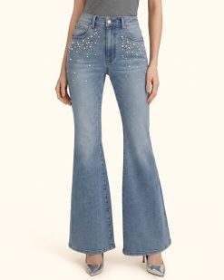The Belladonna Pearl Cluster Flare Jeans - Summer of Love