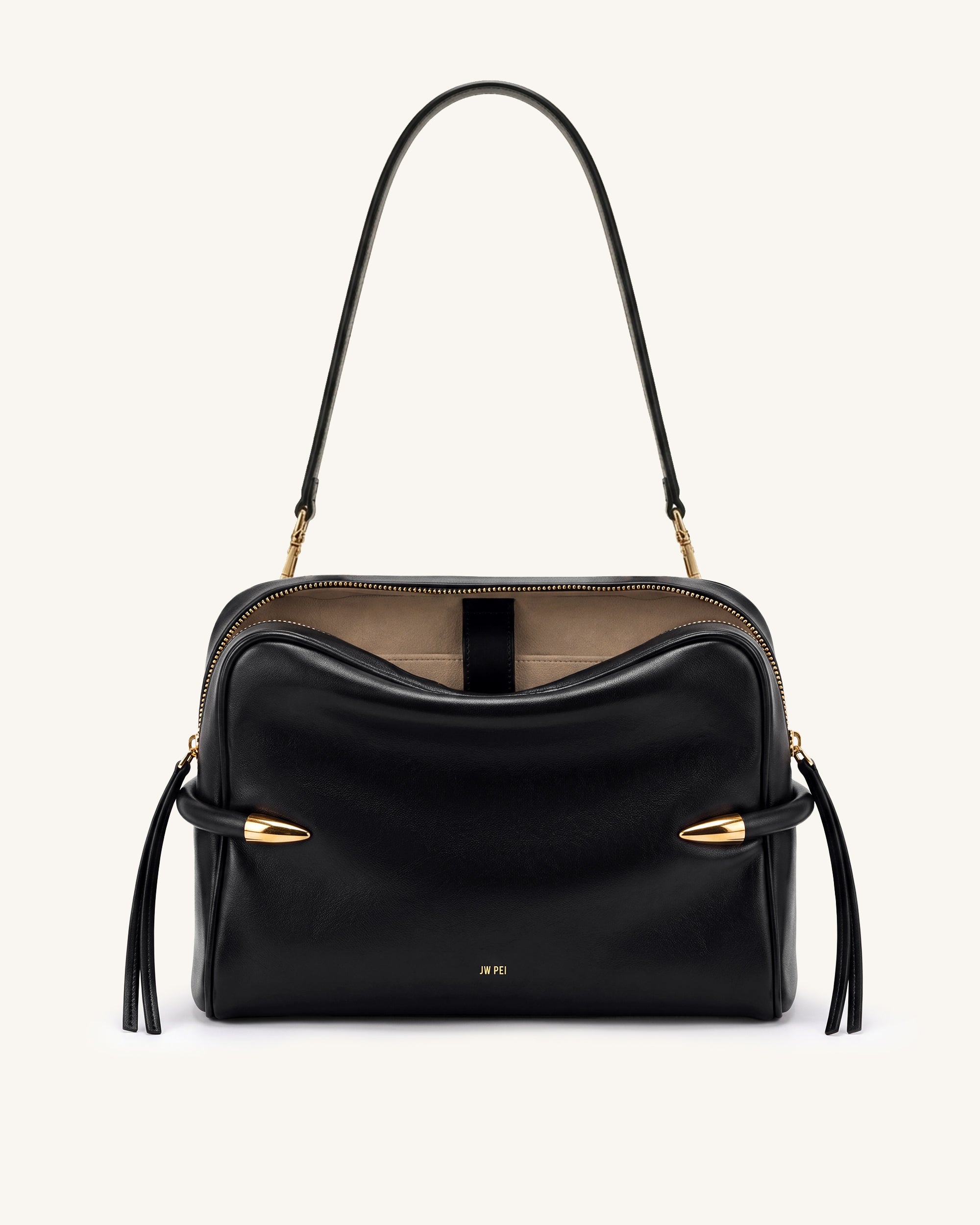 Callie Tusk Detail Shoulder Bag - Black - Image 2