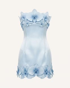 Alternative view of Orchid Trim Strapless Mini Dress - Blue